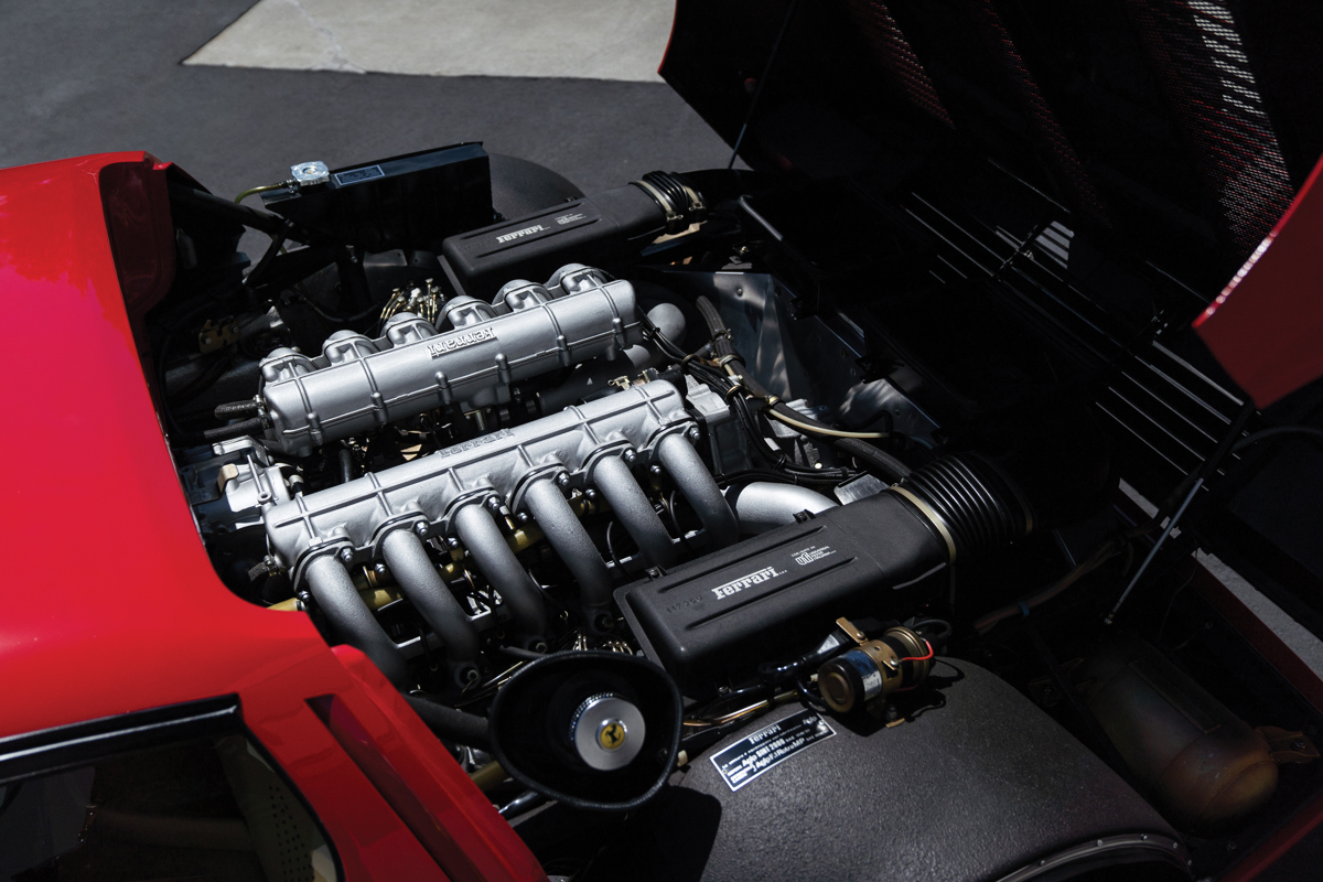 Engine of 1984 Ferrari 512 BBi offered at RM Sotheby’s Monterey live auction 2019
